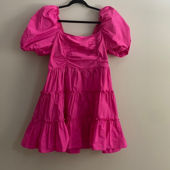 strapless open back dress Pink Straps A-Line Wedding Guest Dress